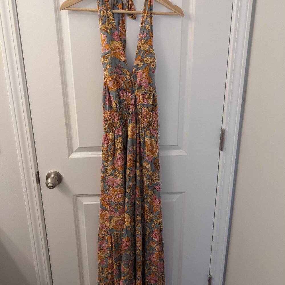 Sleeveless Dress, Open Back Flower Power Floral Sundress by Zesica